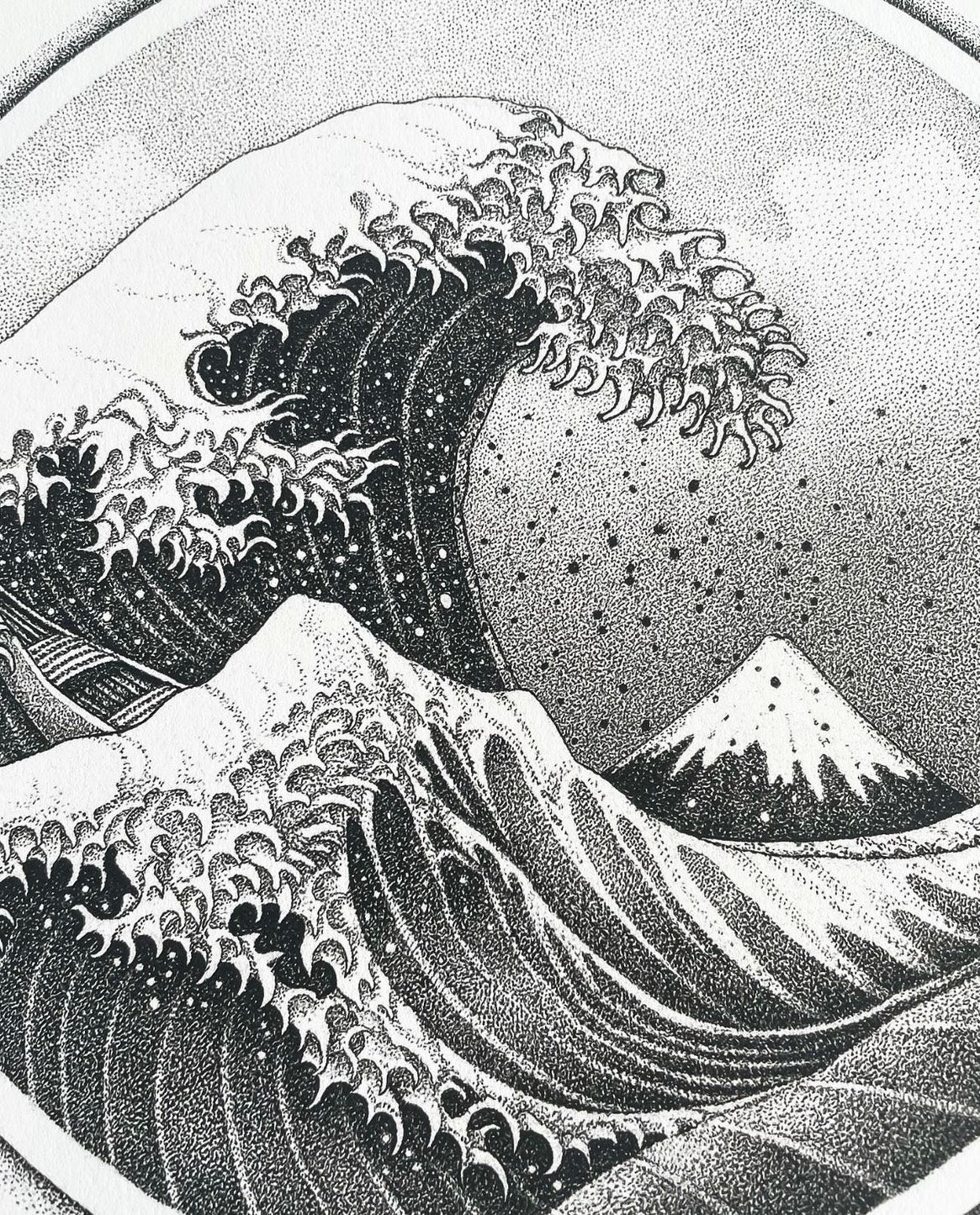 'Kanagawa' Stippling Art Print