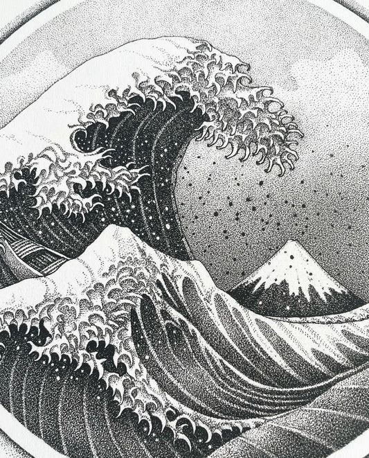 'Kanagawa' Stippling Art Print