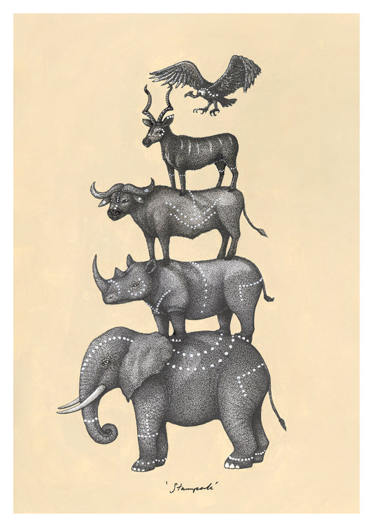 'Stampede' Stippling x Painting Print